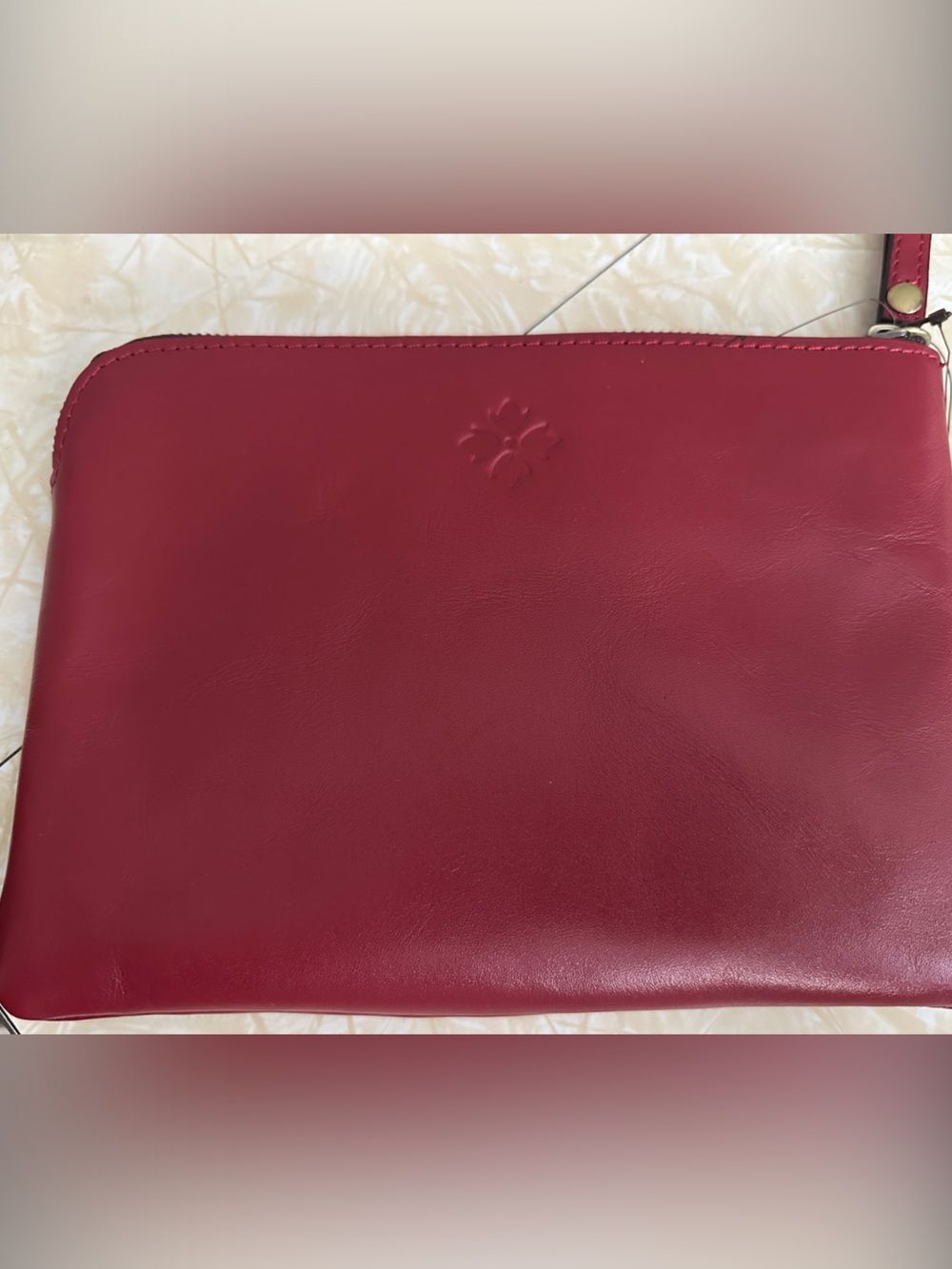 Patricia Nash Cassini Wristlet Embossed Floral Leather - Burgundy Red - Picture 2 of 7